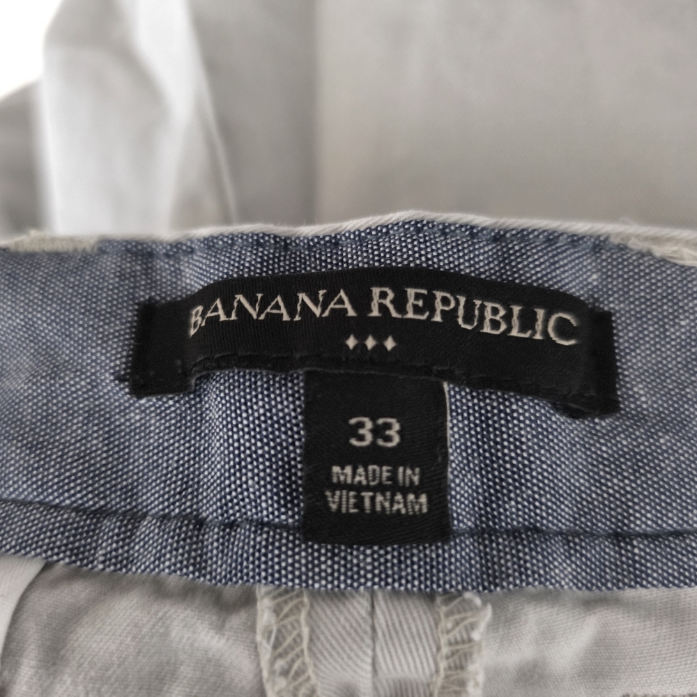 Banana Republic Flat Front Chino Shorts Gray Mens 33 7” Inseam - Picture 3 of 4